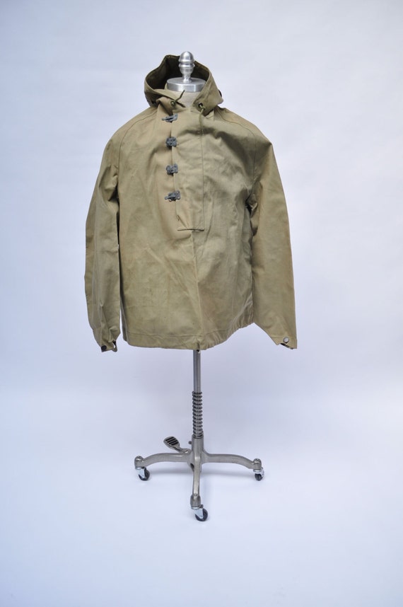 vintage ww2 jacket wet weather parka wwII coat dated 1945