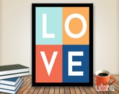LOVE Quote Print,Printable wall art decor poster,Instant Download,Valentines Day Print,Printable Love quote art Il_170x135
