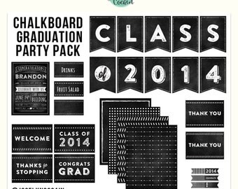 Chalkboard Graduation Party Pack // Chalkboard Graduation Party ...