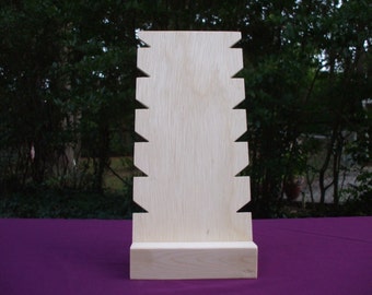 Choker Necklace Stand Jewelry Display Handmade Wood Display Side Notches Wood Choker Stand Two Piece Display Flat Storage No Hardware