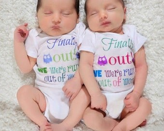 Newborn Twin Girls Take Home Outfit Wombmates Newborn Twins