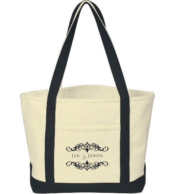 25 Cotton Canvas Wedding Tote Bags Personalized With One Color Imprint ...