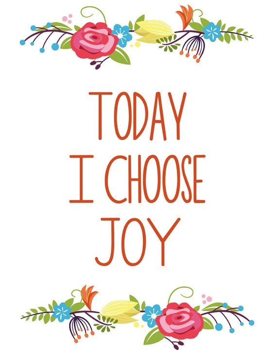 Today I Choose Joy. Typography Print Wall Decor by DreamyHomeDecor