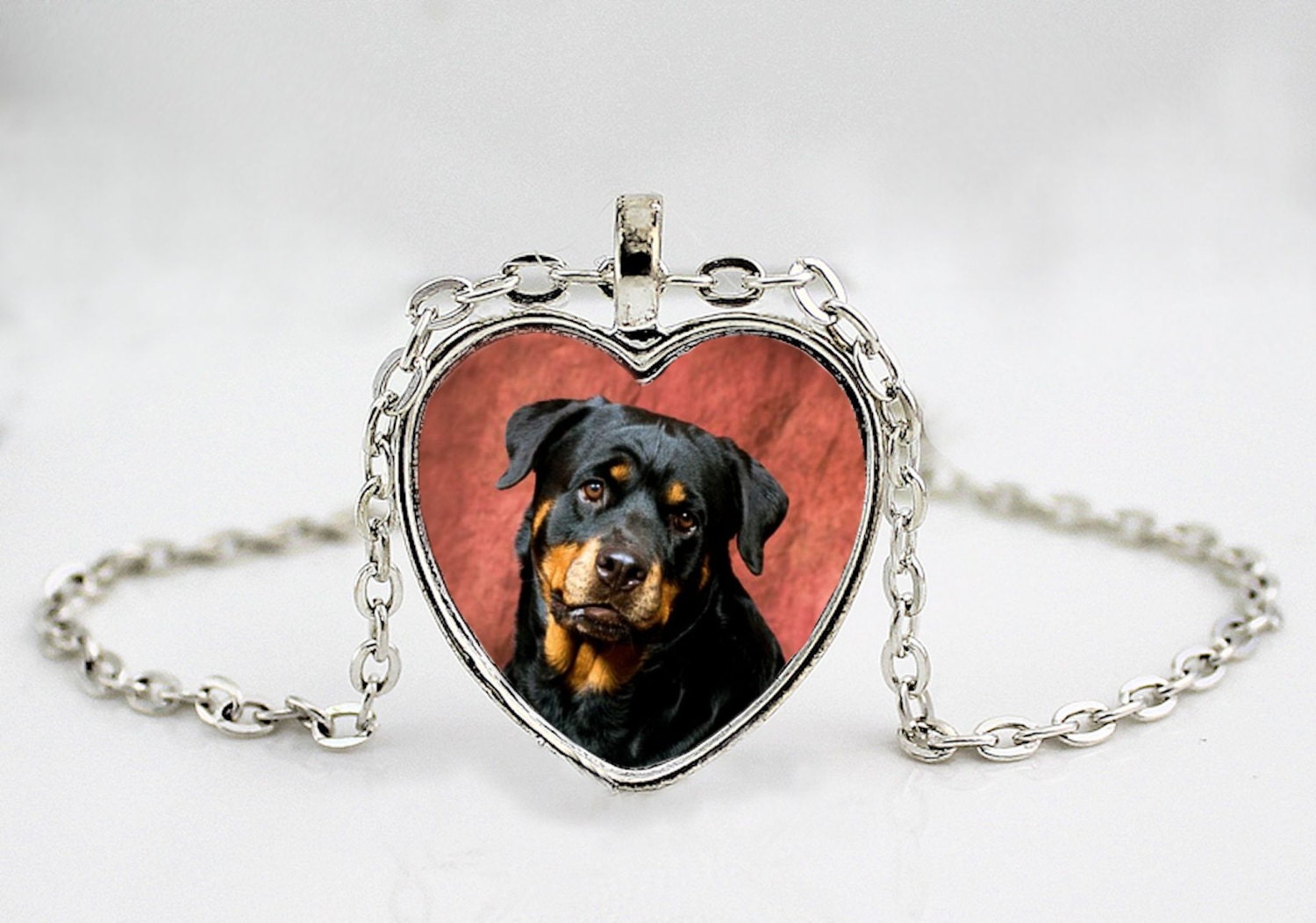 Rottweiler Pendant Necklace Rottie Dog Breed Jewelry