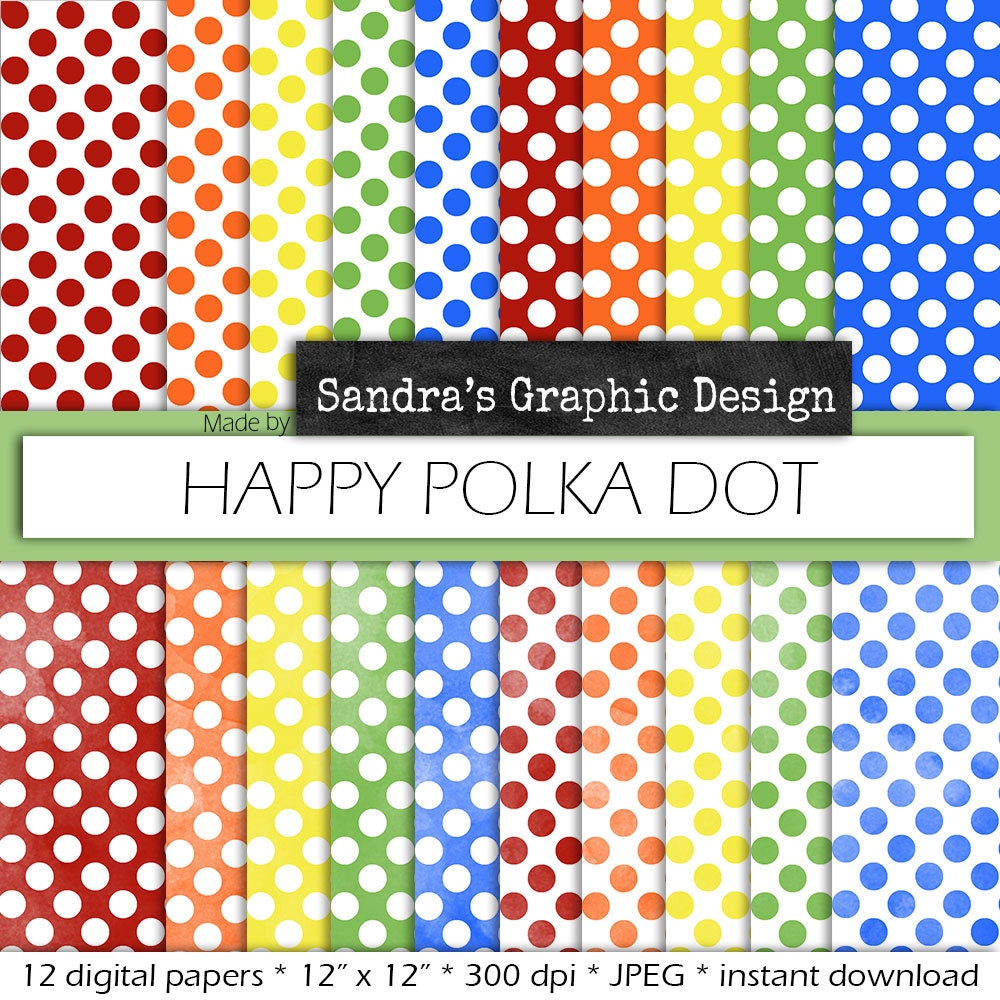 Polka dot digital paper: “SESAMESTREET” with polka dot backgrounds in ...