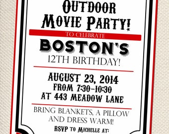 Outdoor movie invite | Etsy
