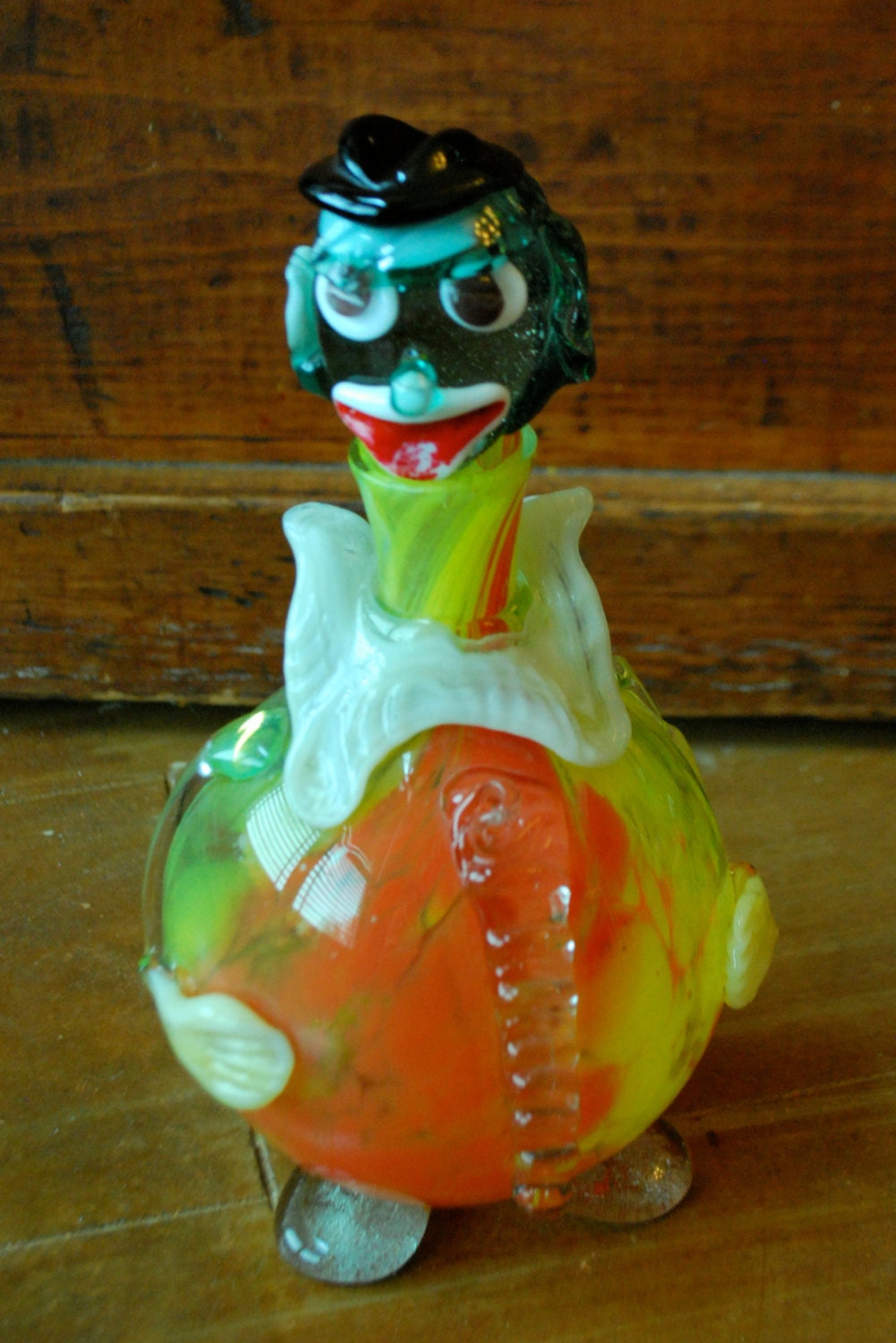 Vintage Murano Italian Blown Glass Clown Decanter