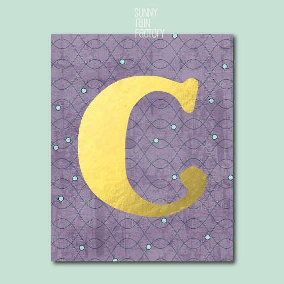 items similar to gold initial letter printable faux gold monogram boy