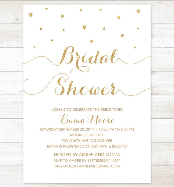 white and gold bridal shower invitation white and gold glitter