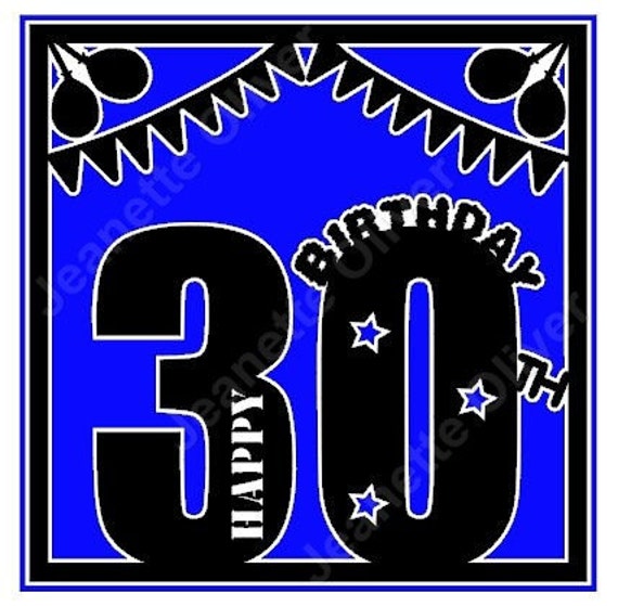 Download 30th Birthday Card Topper SVG Digital Cutting File