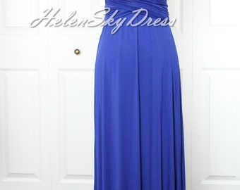 Royal blue bridesmaid dress one shoulder Bridesmaid Dresses Convertible Infinity Wrap dress