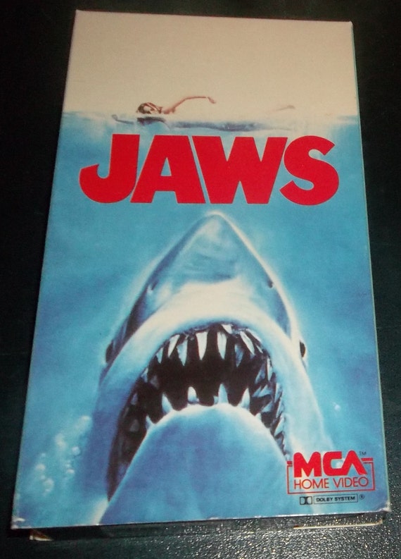 JAWS 1986 Vintage VHS Video Cassette Exploding Man Eating