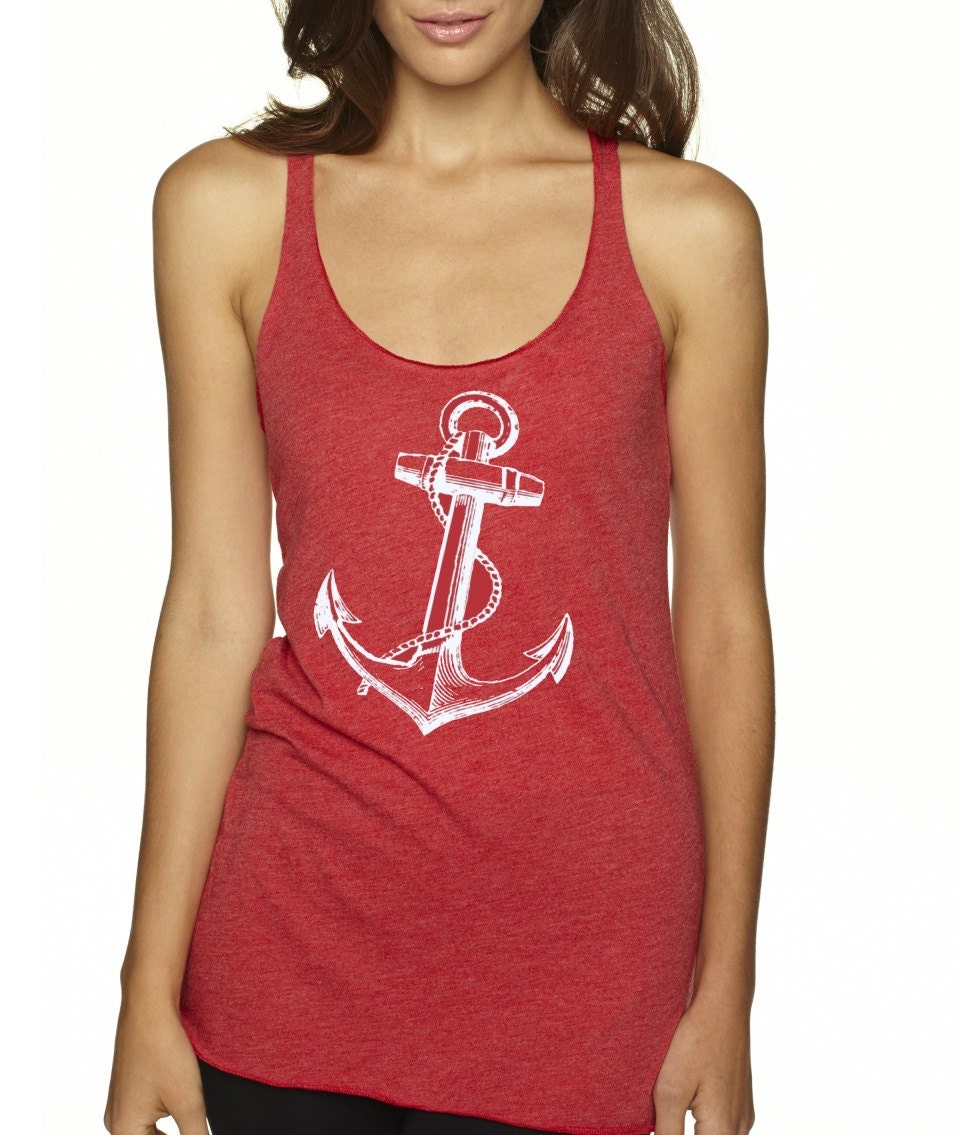 Anchor Shirt Womens Tank Top Nautical Clothing Exercise Tops