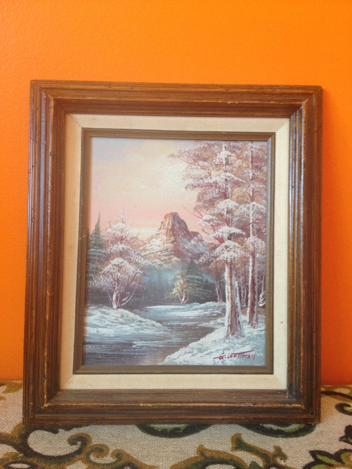 Original G Whitman Oil Painting // Winter Scene // Bohemian