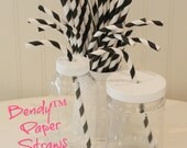 Bendy™ Paper Straws, 20 Black Bendable Paper Drinking Straws, Retro Paper Straws, Weddings, Graduation, Party, Formals, Dinner Party, Events Il_170x135