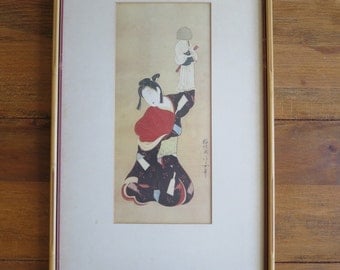 Japanese FRAMED PRINT from 1940s