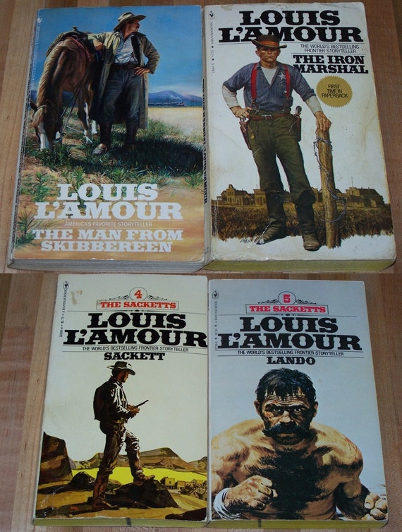 4 western novels by Louis L&#39;Amour paperback by talesresold on Etsy