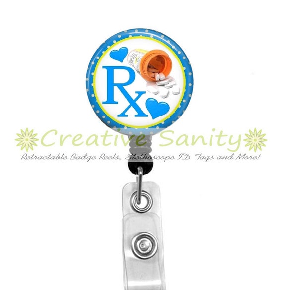 Items similar to Pharmacy Retractable ID Badge Holder, RX, Pharmacist