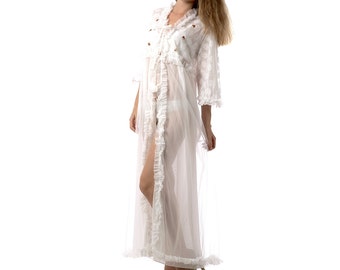 Nightgown Top, 80s Vintage Nightgown Top, Transparent and Romantic, Nylon-Lace Nightgown Top, Vintage Lingerie, Women's Nightgowns,Sleepwear