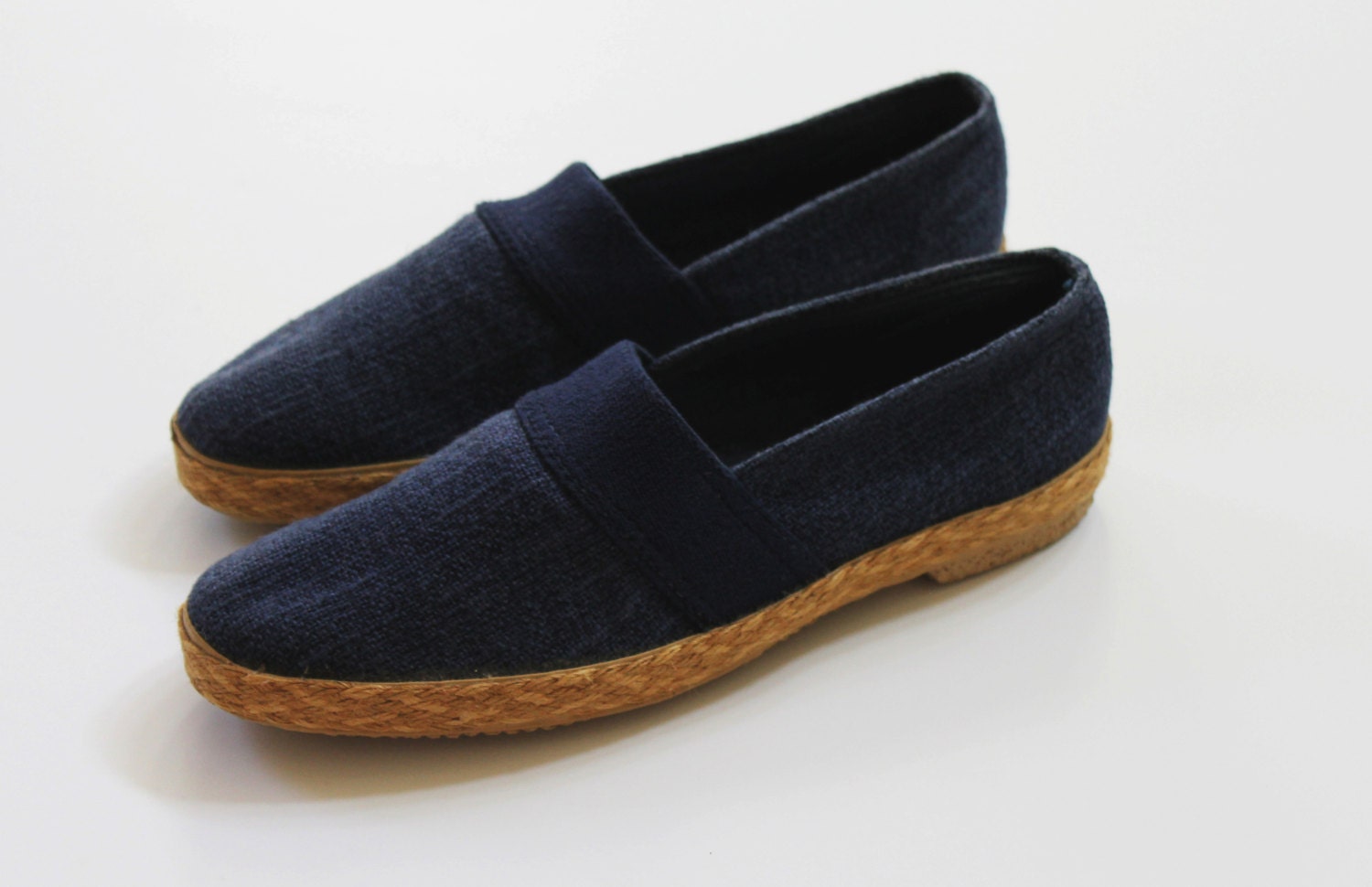 CLEARANCE // Vintage KEDS Navy Slip-on Espadrille, Nautical, Unisex 9.5M – Haute Juice