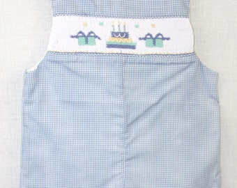 Smocked Birthday | Baby Boy First Birthday Outfit | 1st Birthday Outfit | Baby Boy Clothes | Birthday Jon Jon | Birthday 412187 -A190