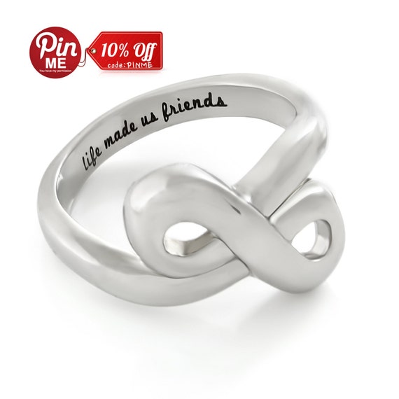 Friends Infinity Ring Promise Ring Double Infinity Symbol by Tzaro