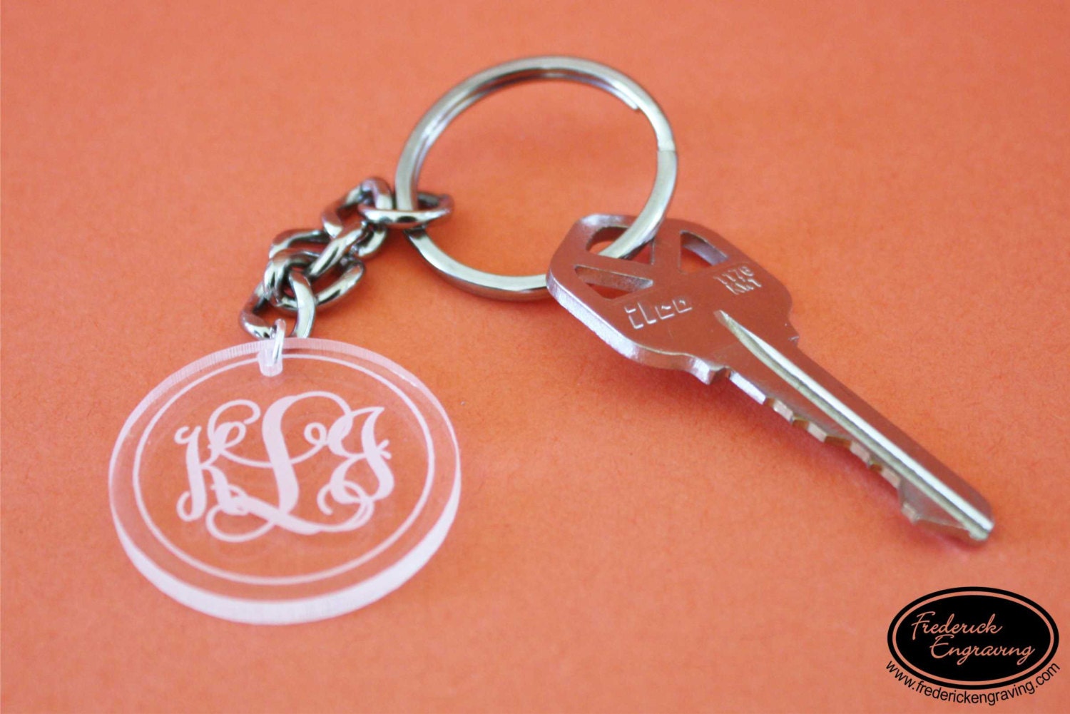Custom Monogram Keychain Personalized Engraved Monogrammed