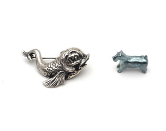 Vintage Dolphin Brooch Sterling Brookraft