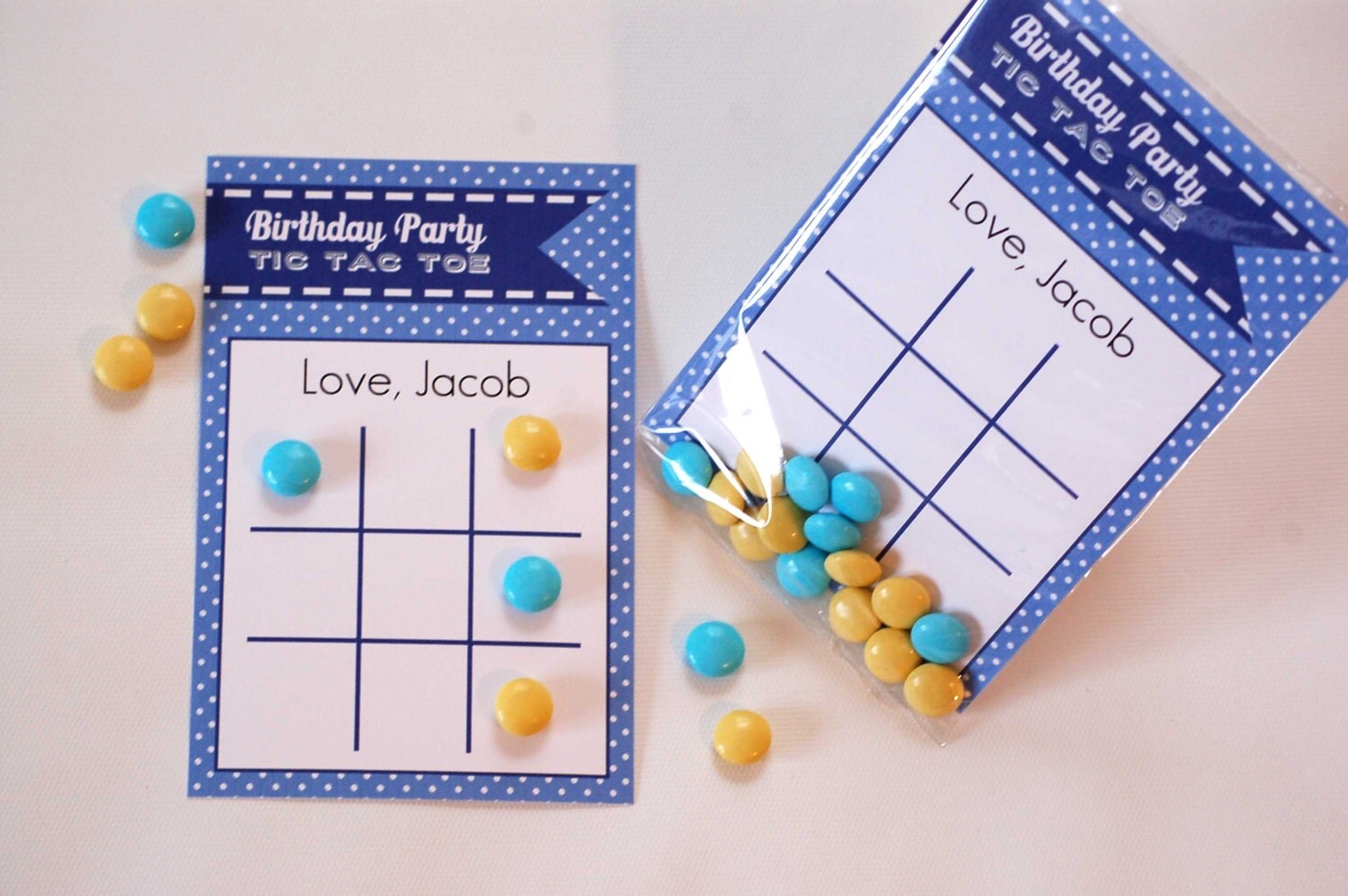 Printable Party Games Personalized Tic Tac Toe Cards Candy