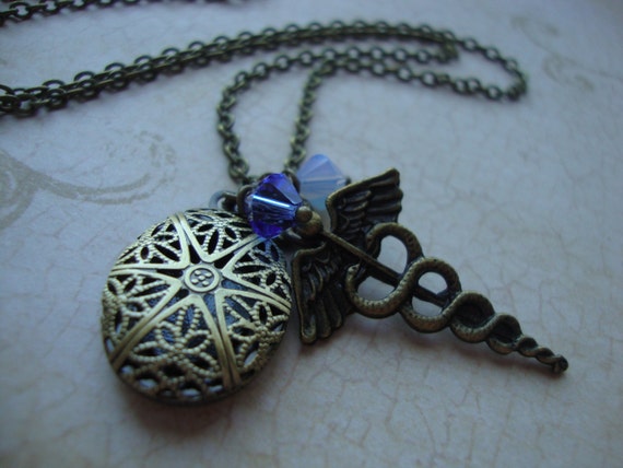 Items similar to Hermes - Percy Jackson Inspired Hermes Scent Locket ...