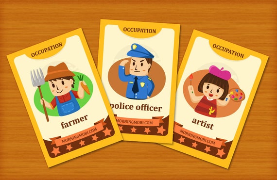 Printable cute occupation flashcards 4x6 INSTANT