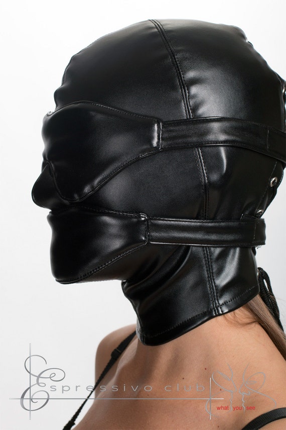 Leather Hood Mask With Soft B