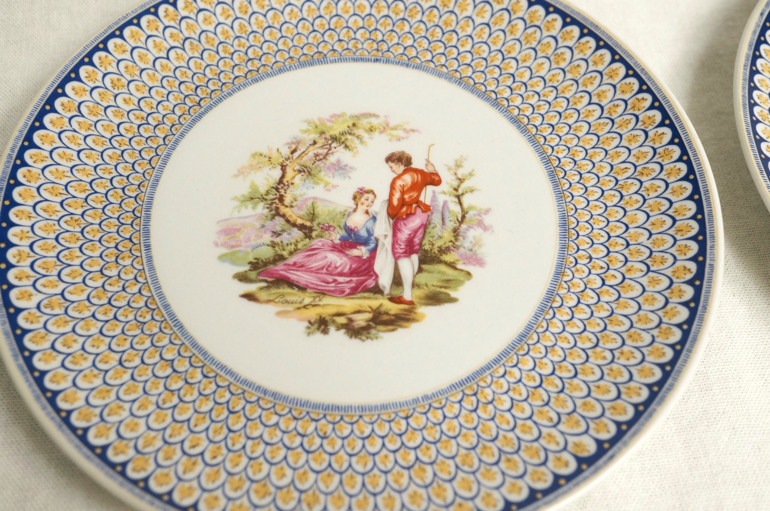 Vintage Set of Five French Countryside Plates – La S Marco of Italy ...
