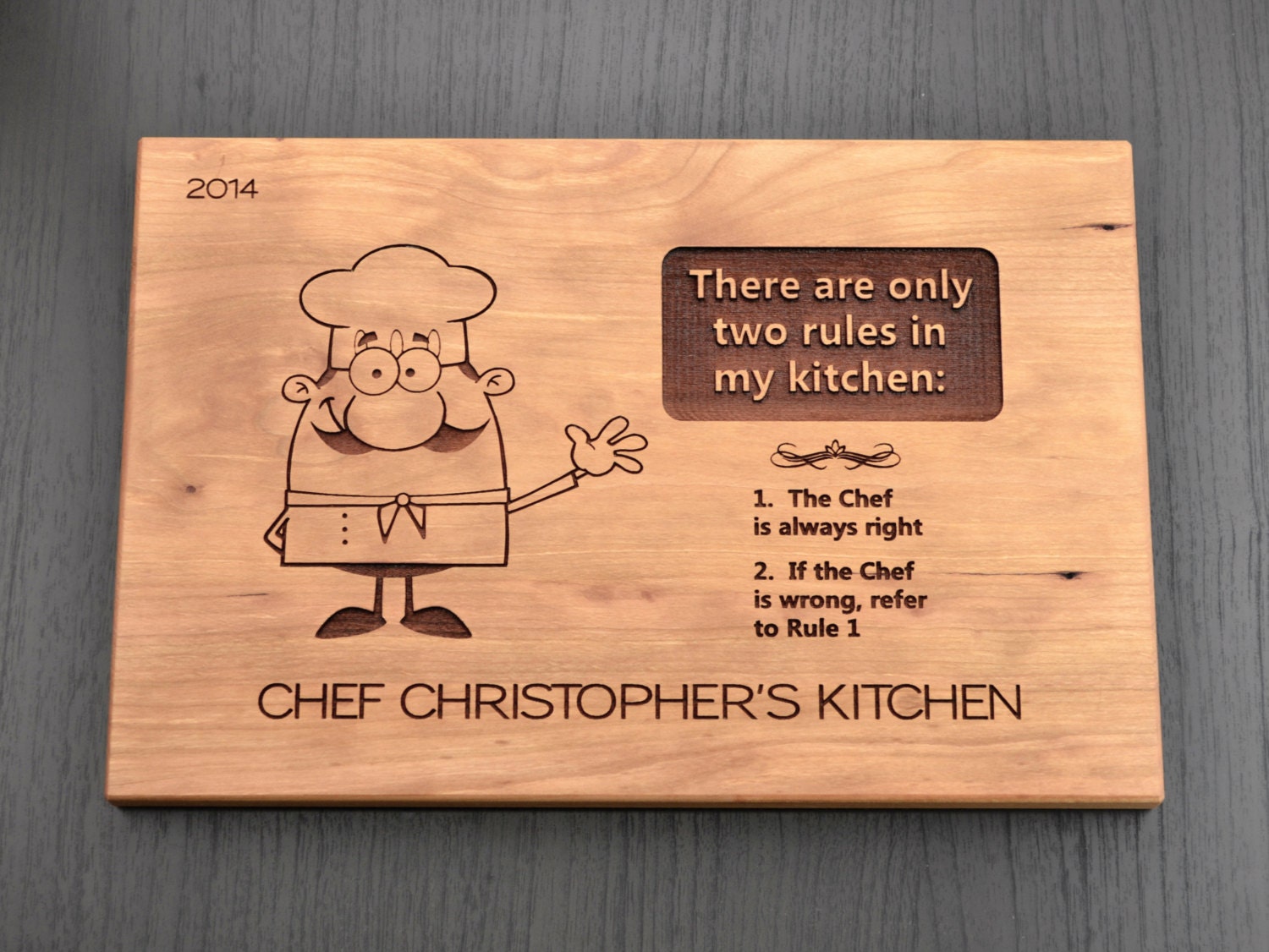 Personalized Chef Cutting Board Custom Chopping Block