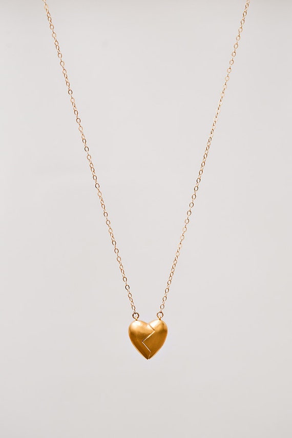 My Heart in 24K Gold Magnetic Clasp Heart Necklace