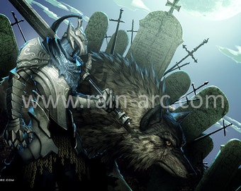 Dark Souls Artorias Sif 18x12 Art Print