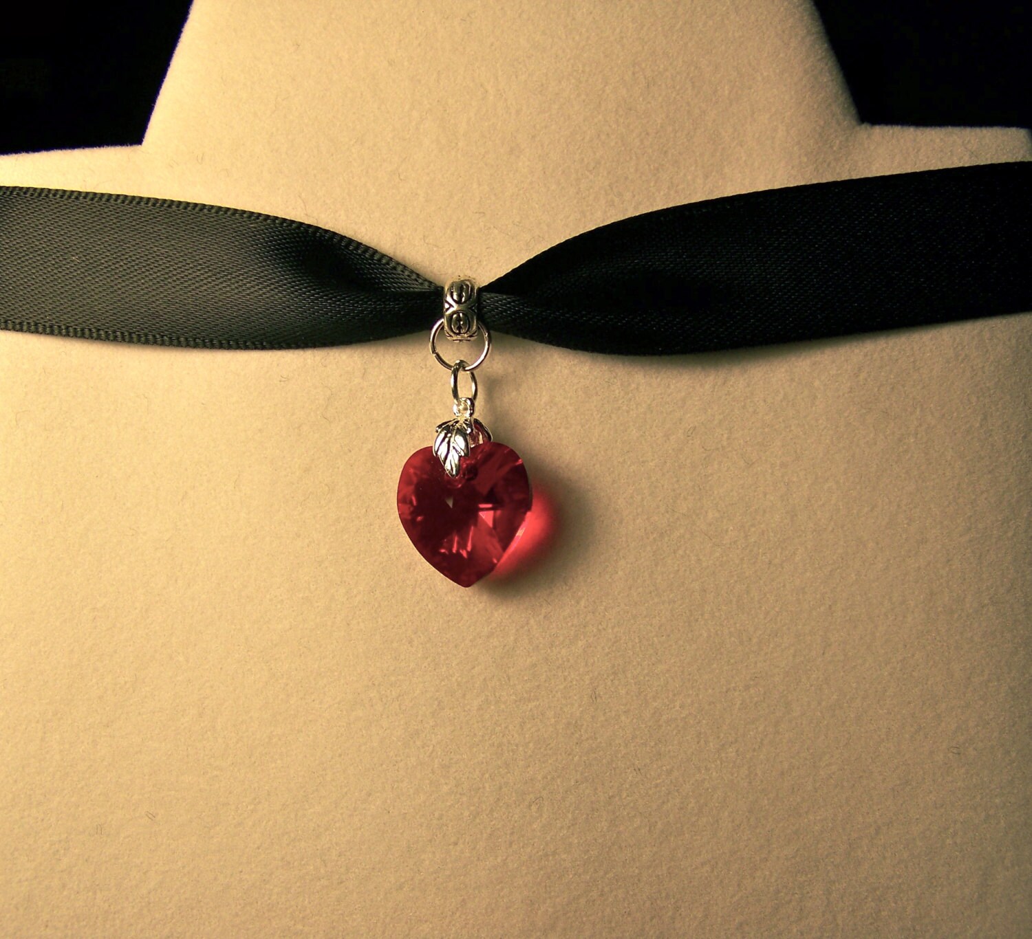 Heart ChokerRed Heart choker Swarovski Heart Necklace Red