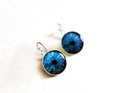 Sea urchin earrings / Round blue earrings / Small dangle earrings / Mermaid jewellery / Ocean inspired jewellery / FREE SHIPPING