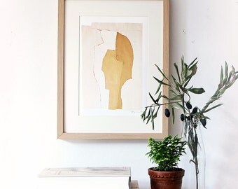 Light Modern Wall Decor Art Print, Beige and White Home Decor, 8 x 10, Living Room Art Collage