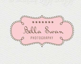 Premade Logo Design and Watermark Design, Frame logo Modern Whimsy Swirl Frame Border Logo - Boutique Logo - Watermark ready made logo 062
