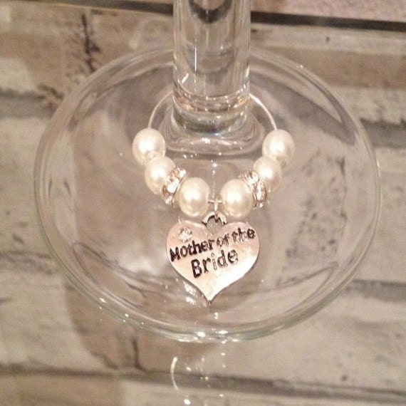 White And Sparkle Wedding Wine Glass Charms Buy 3 By 44daisystreet