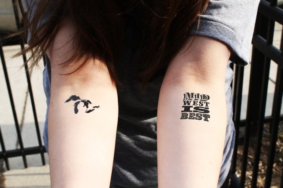 Great Lakes or Midwest is Best Temporary Tattoo Two Pack