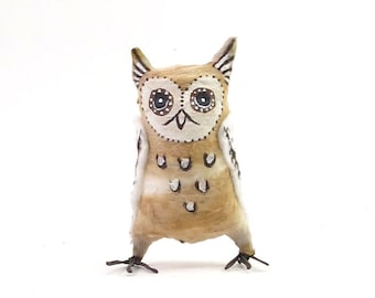 Vintage Inspired Spun Cotton Owl Ornament/Figure