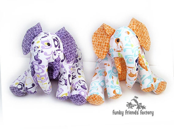 Elephant Plush Toy Sewing Pattern PDF by FunkyFriendsFactory