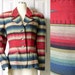 Vintage 1980s Southwestern Striped Blazer - Tailored Womens Jacket - Size 11 / 12