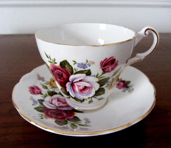 Regency Bone China Rose Teacup And Saucer Set