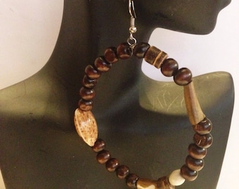 Rare Tribal Design Hoop Earrings