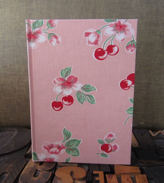 Items similar to Recipe Book With a Vintage Linen Tablecloth Cover on