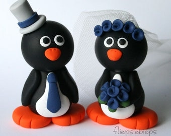 Custom Penguin Wedding Cake Topper