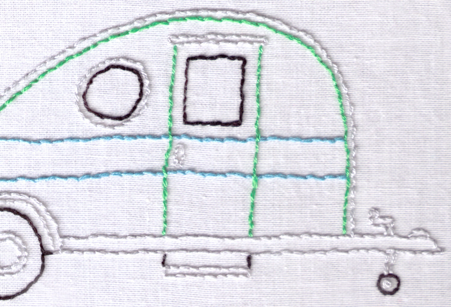 Trailer Hand Embroidery Pattern Vintage Teardrop Trailer